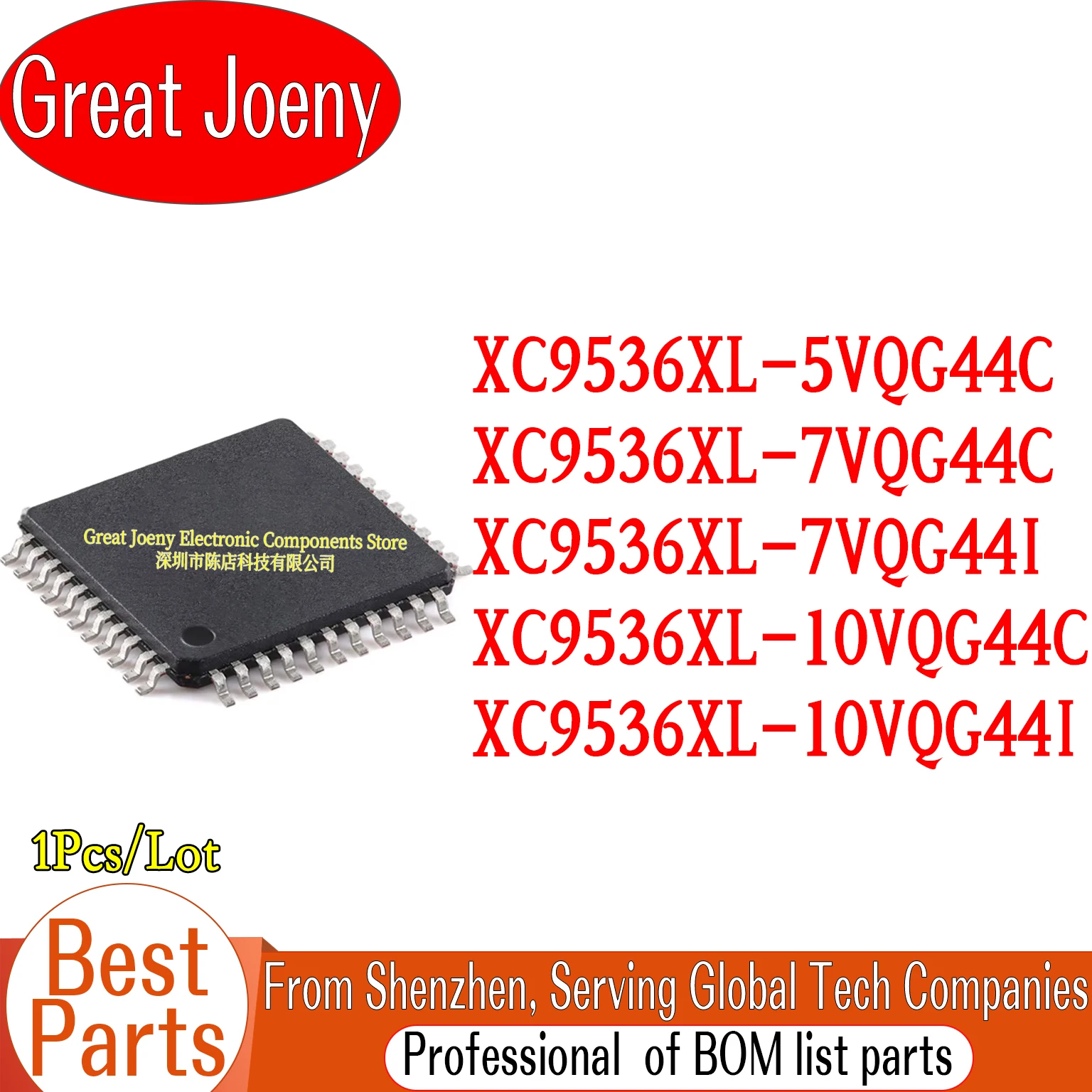 

100% New Original XC9536XL-5VQG44C XC9536XL-7VQG44C XC9536XL-7VQG44I XC9536XL-10VQG44C XC9536XL-10VQG44I IC Chipset VQFP-44