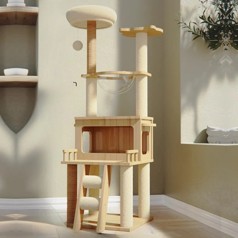 

Tower Wood Cat Scrapers Toys Nest High Claw Sharpener Board Cat Scrapers Cute Tree Home Drapak Dla Kota Cat Supplies MR50CS