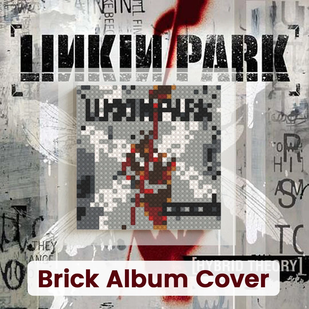 L-Linkin Park Rock Band Moc Building Blocks Mural Brick Pixel Art Wall Decorative Painting Poster Music Gift
