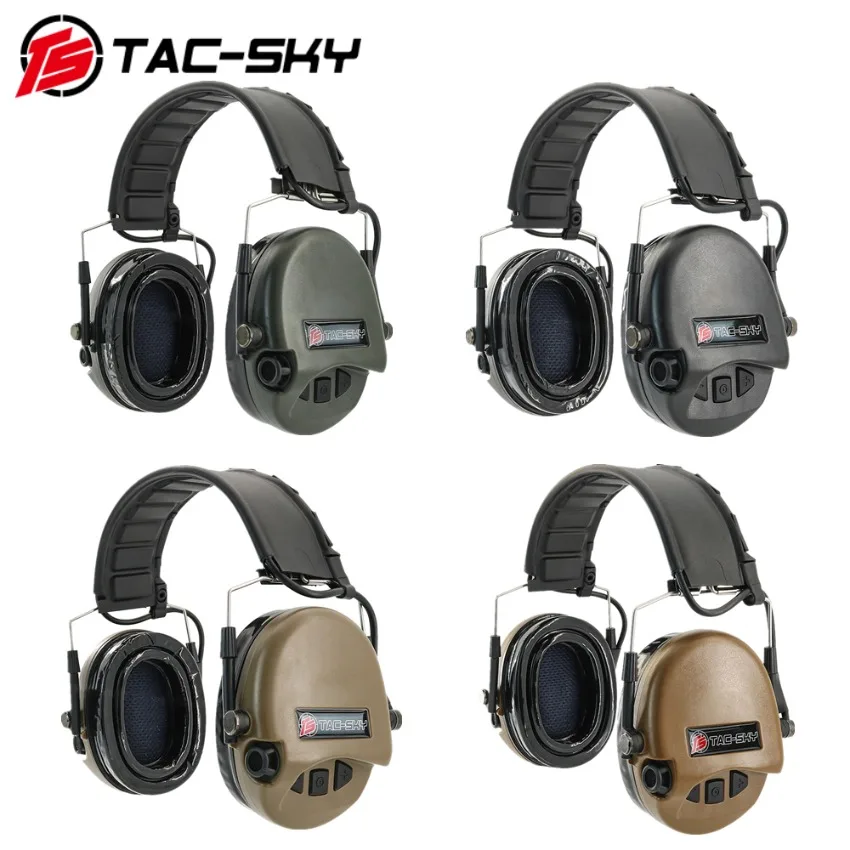 

TS TAC-SKY Military SORDIN Tactical HEADSET Airsoft TEA Hi-Threat Tierl Hearing Protection Noise Cancelling Pickup Headphones