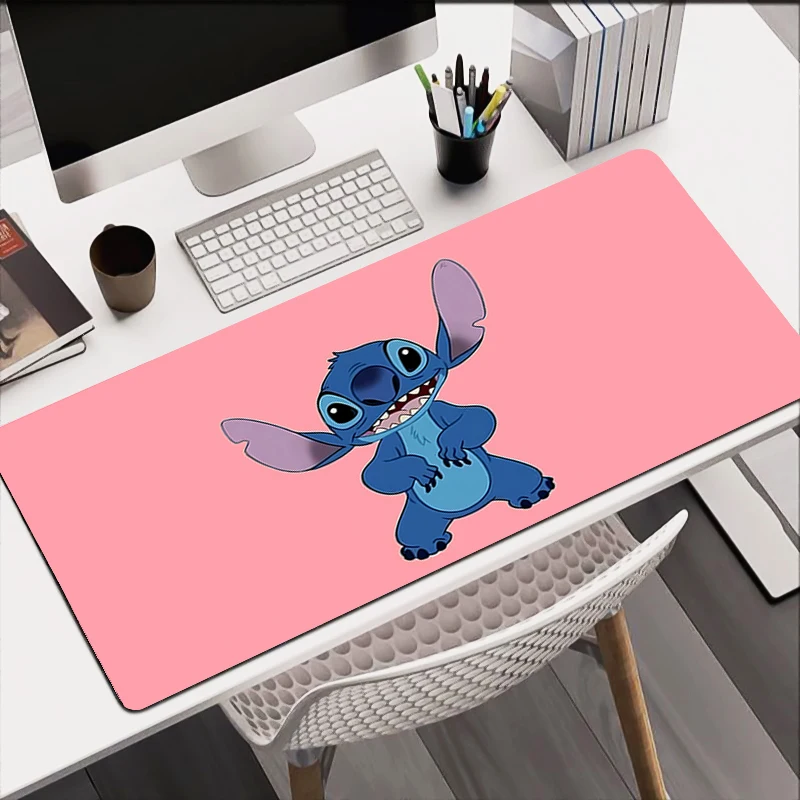 Gaming Mouse Pad Kawaii Stitch Home New HD Pc Mousepad Keyboard Pad Non-Slip Office Carpet Laptop Mice Pad 31.5x11.8In(80x30CM)