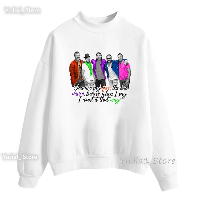 Rainbow Backstreet Boys Graphic Print Sweatshirt You Are My Fire The One Desire Believe When I Say I Want It That Way Jumper