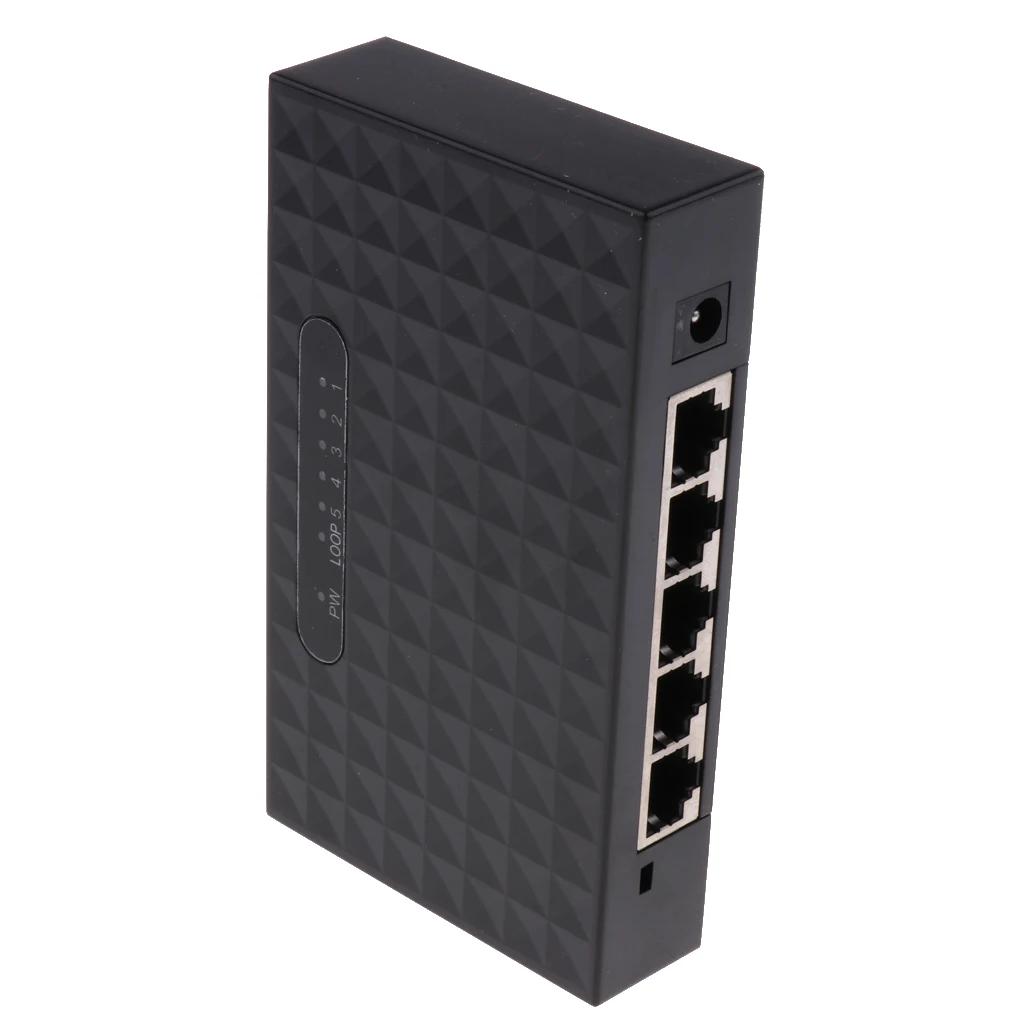 

Gigabit Ethernet Switch 5 Port Desktop Network Splitter 1000mbps Smart Hub Adapter for Home Office
