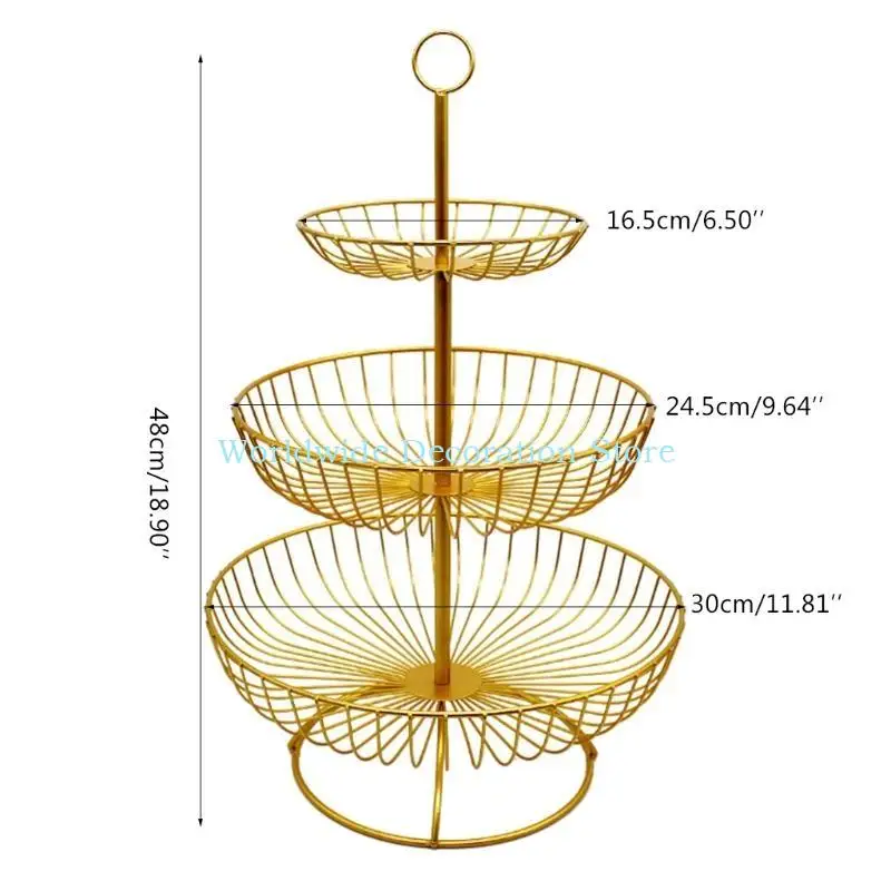 Q39B 3 طبقة سلة الفاكهة كونترتوب للمطبخ تصميم الخضار الخضار با