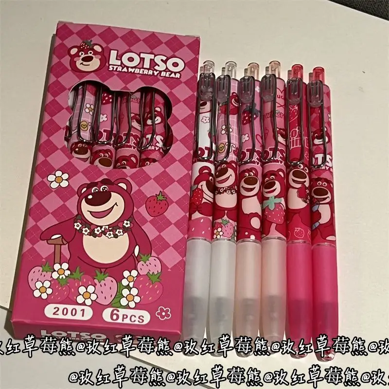 Strawberry Bear 0.5 Gel Pen Black Carbon Pen Pink Bear Top Black Pen Box Cute Back-to-School Gift School Supplies view 5