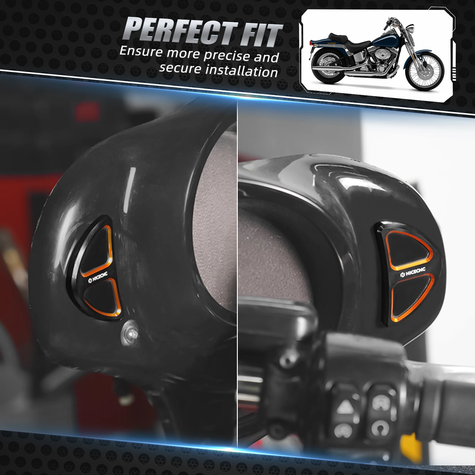 

Motorcycle Batwing Fairing Mirror Hole Plugs for Harley Street Glide/Special 2014 2015 2016 2017 2018 2019 2020 2021 2022 2023