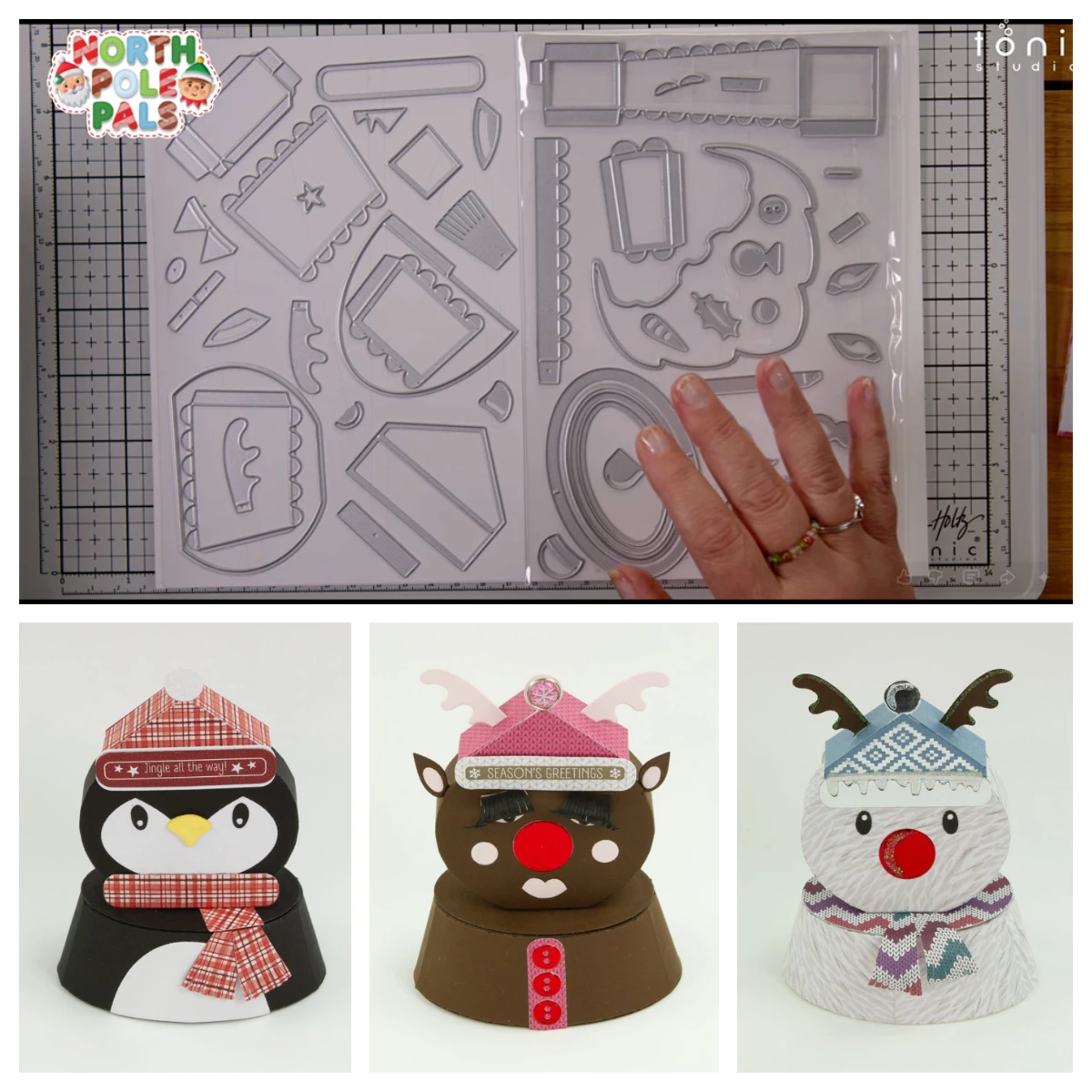Tonic Festive Christmas North Pole Pals Gift Box Die Cut Set Metal Cutting Dies Scrapbooking DIY Photo Album Embossing Craft