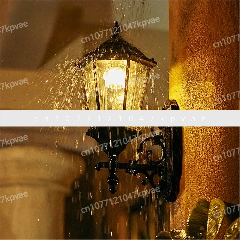 Solar Wall Lamp Outdoor Waterproof Garden Light LED Sensor Light European Retro Home Exterior Wall Wall Lamp