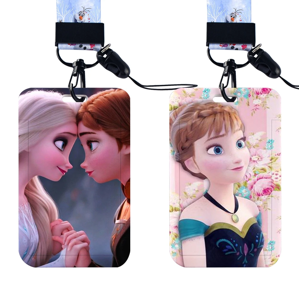 الأميرة إلسا ديزني فروزن آنا أولاف اسهم معرف شارة حامل حزام بطاقة العمل حافلة حامل بطاقة الوصول سلاسل المفاتيح اكسسوارات #1