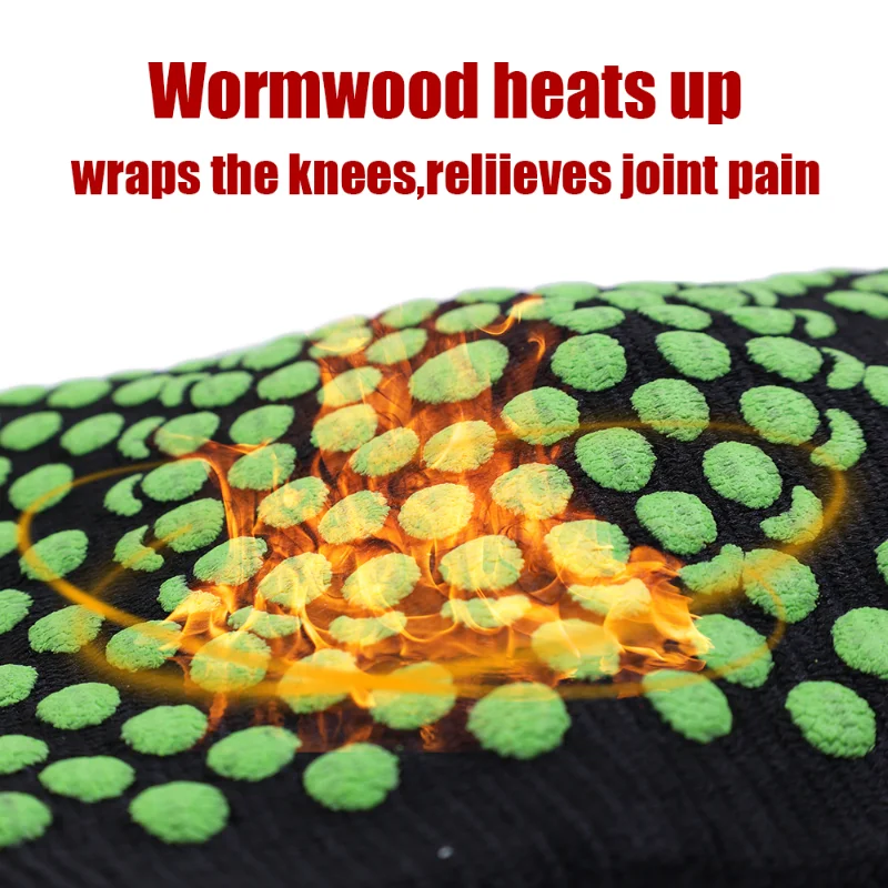 Wormwood Self Heating Knee Pads Heat Up Knee Sleeve Women's Arthritis Joint Pain Relief Sports Elastic Nylon Knee Brace Leg Wrap