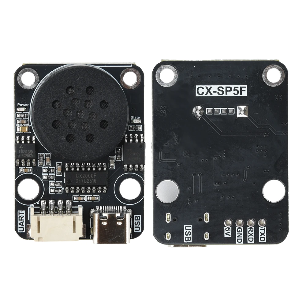 DC 3,3-5V MP3 Intelligentes Sprachwiedergabemodul Uart Serieller Port für elektronische Musik CX-SP5F Eingebauter 8m Speicher Typ C