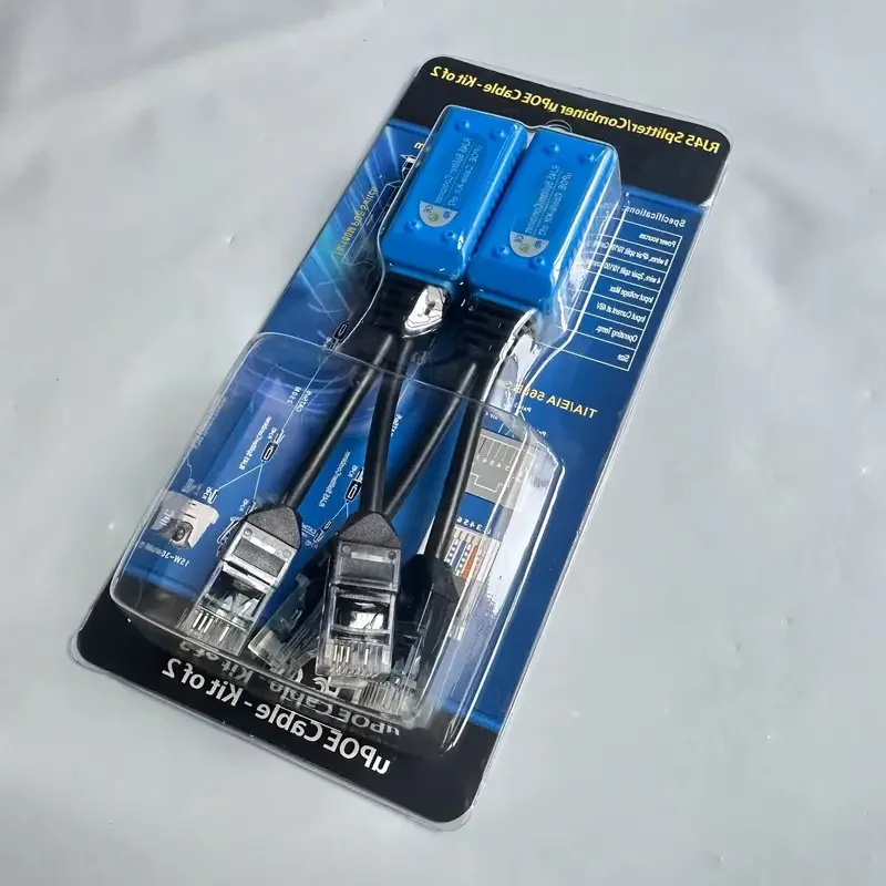 RJ45 splitter combiner uPOE cable two POE camera use one net cable POE Adapter Cable Connector Passive Power Cable For IP Camera