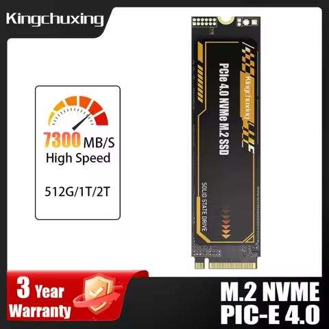 Kingchuxing PCIe4.0 M.2 NVMe SSD 7400MB/S Internal Solid State Drive Gen4 for PS5 Enthusiasts High End Computing Gaming