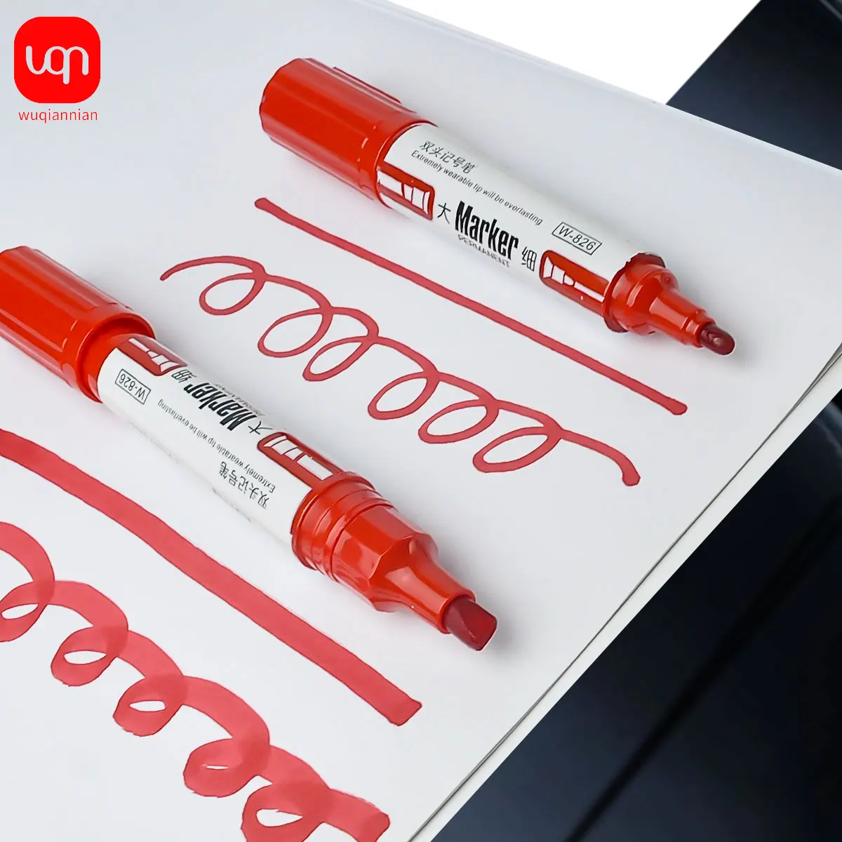 Imagem -02 - Waterproof Permanent Marker Canetas Preto Azul Vermelho Nibs Tinta a Óleo sem Fade Signature Pen For Paper Metal Glass Marking Pcs Pcs