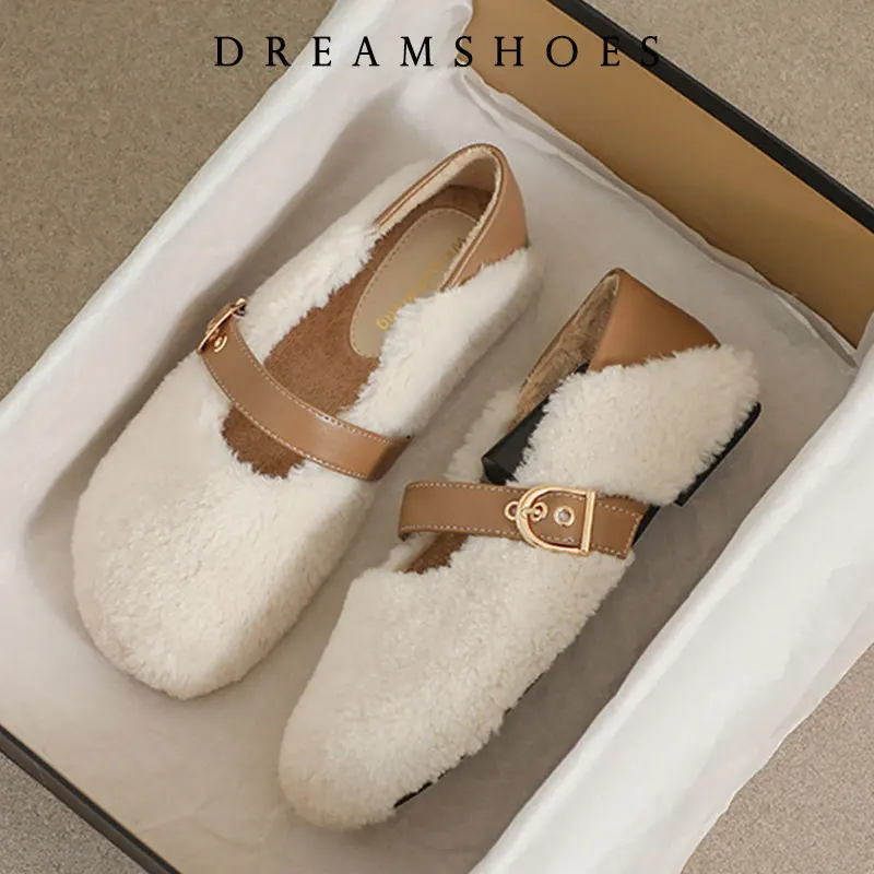 الخريف أحذية رياضية نسائية غير رسمية الضحلة موضة المرأة المتسكعون الفراء الشقق شتاء خريف جديد مريح فستان أحذية