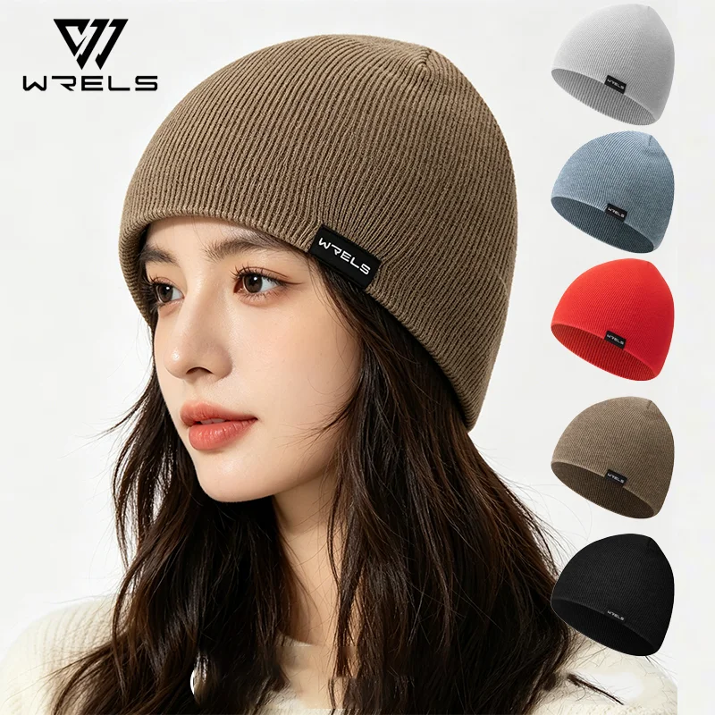 WRELS Beanie Slouchy Knit Skull Cap Hiking Ski Climbing Wool Hat Lightweight Thermal Knitted Hat Men Women Soft Stocking Caps