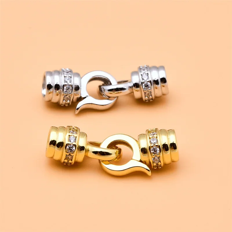925 sterling silver bracelet necklace Connecting buckle Pearl buckle Handmade DIY material button accessories