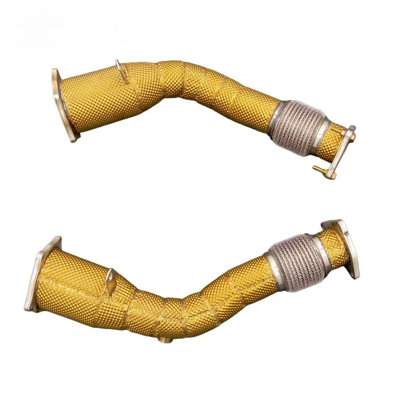 High Flow 200 Cell Catted Downpipe Header, Heat Insulated Exhaust Pipe PX