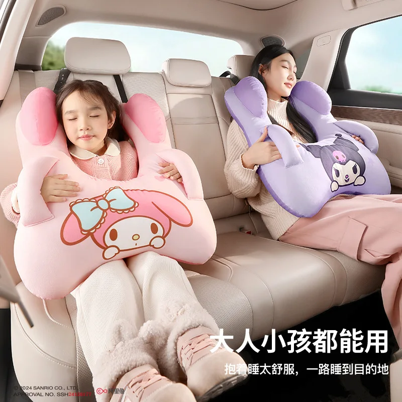 

Kuromi Car Seat Belt Pillow Sleeping Artifact Long-Distance Travel Car Accessory Soft Plaid Style Car Seat Belt Shoulder Strap