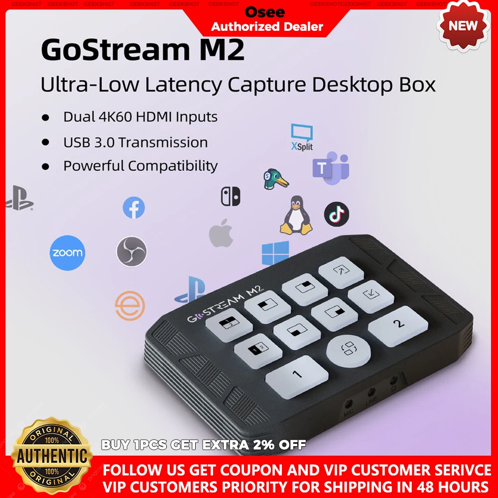 美品OSEE GoStream M2 デュアルHDMI スイッチャー .com: Osee