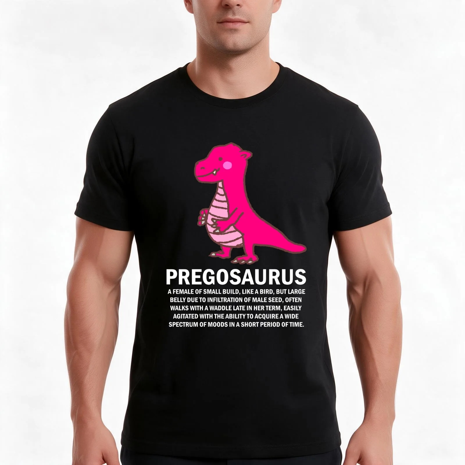 Pregosaurus Definition Funny Pregnancy Maternity T-Shirt Summer Casual Cotton Tee Oversized Streetwear Tops Unisex Men Women