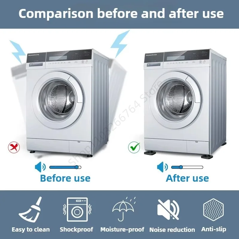 4/8Pcs New Anti Vibration Washing Machine Feet Pad Anti Slip Silent Universal Washing Machine Refrigerator Furniture Foot Mats
