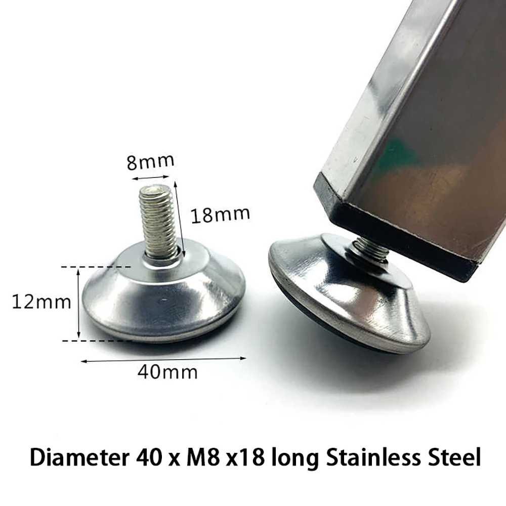 M8 Stainless Iron Adjustable Foot Mats With Nut Blanking End Cap Pipe Plug Adjustable Screw Foot Pad Furniture Leg Cover End Cap
