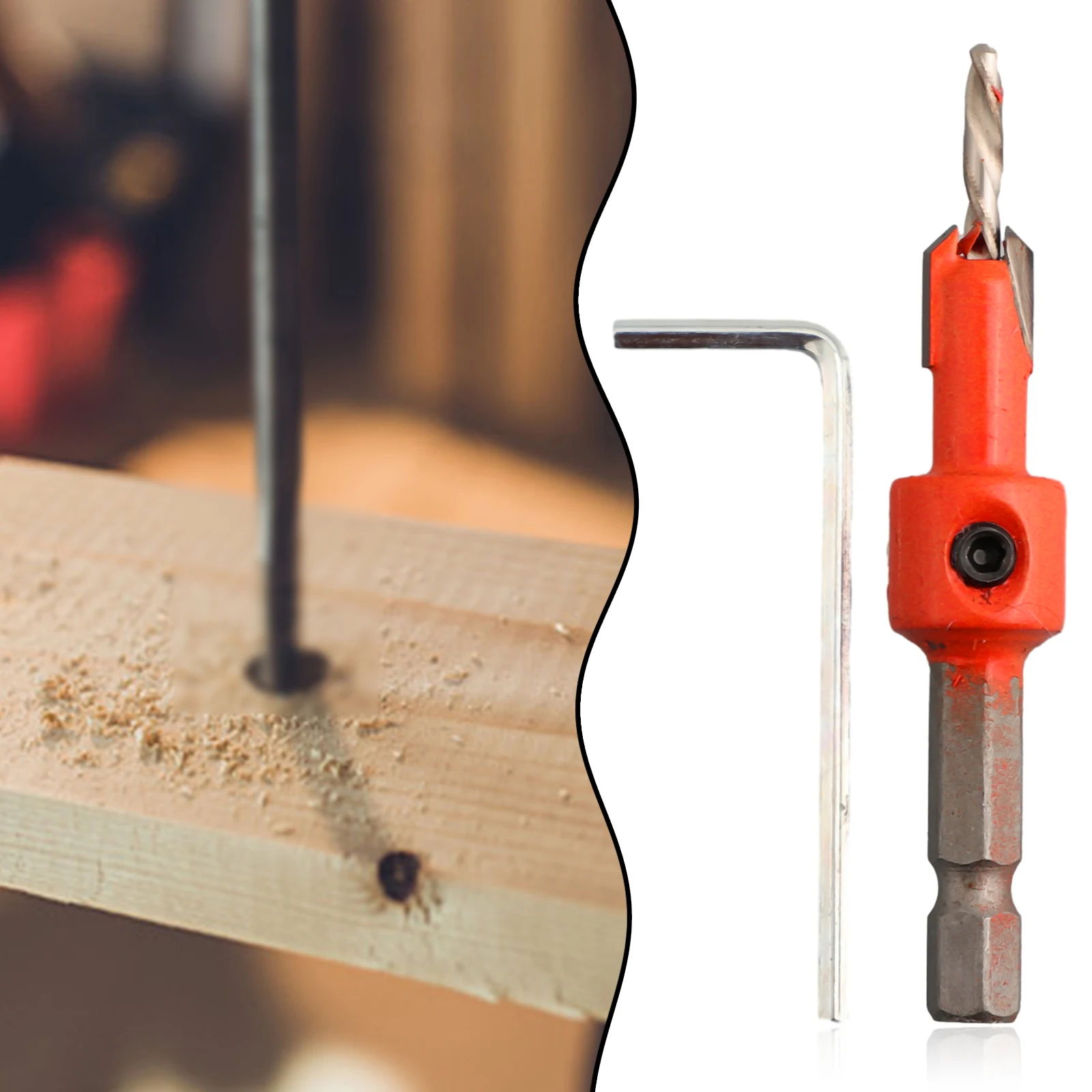 1pc Drill Bit Hex Shank Woodworking Count Ersink Drill Bit Router Bit Screw Extractor Remover Demolition For Wood Milling Cutter