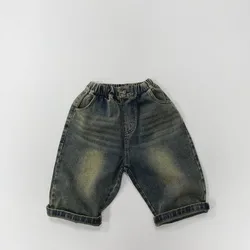 Herfst Nieuwe Kinderen Denim Broek Baby Jongens Meisjes Losse Casual Wijde Pijpen Broek Mode Vintage Straight Jeans Kinderkleding