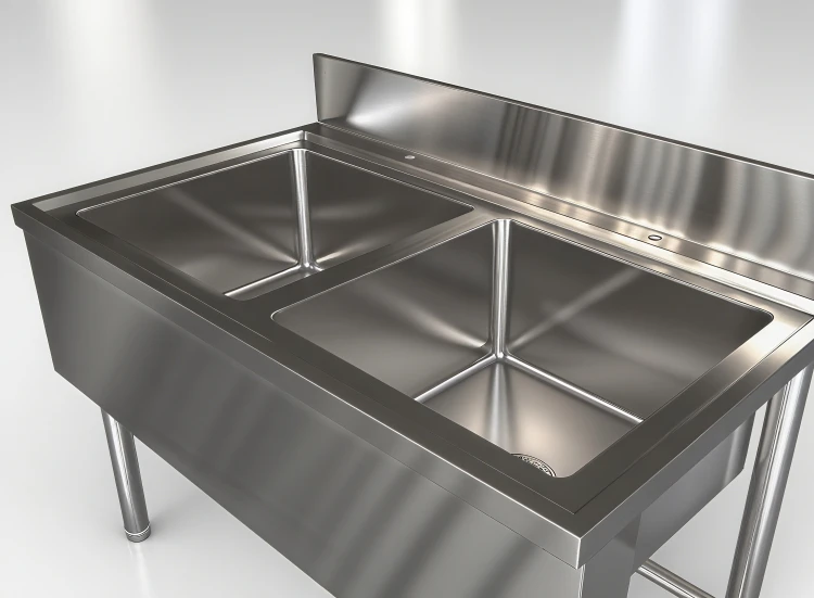 Large Size Commercial Kitchen Stainless Steel Double-Deck Sink Bowl Hotel & Restaurant Work Table For Washing view 6