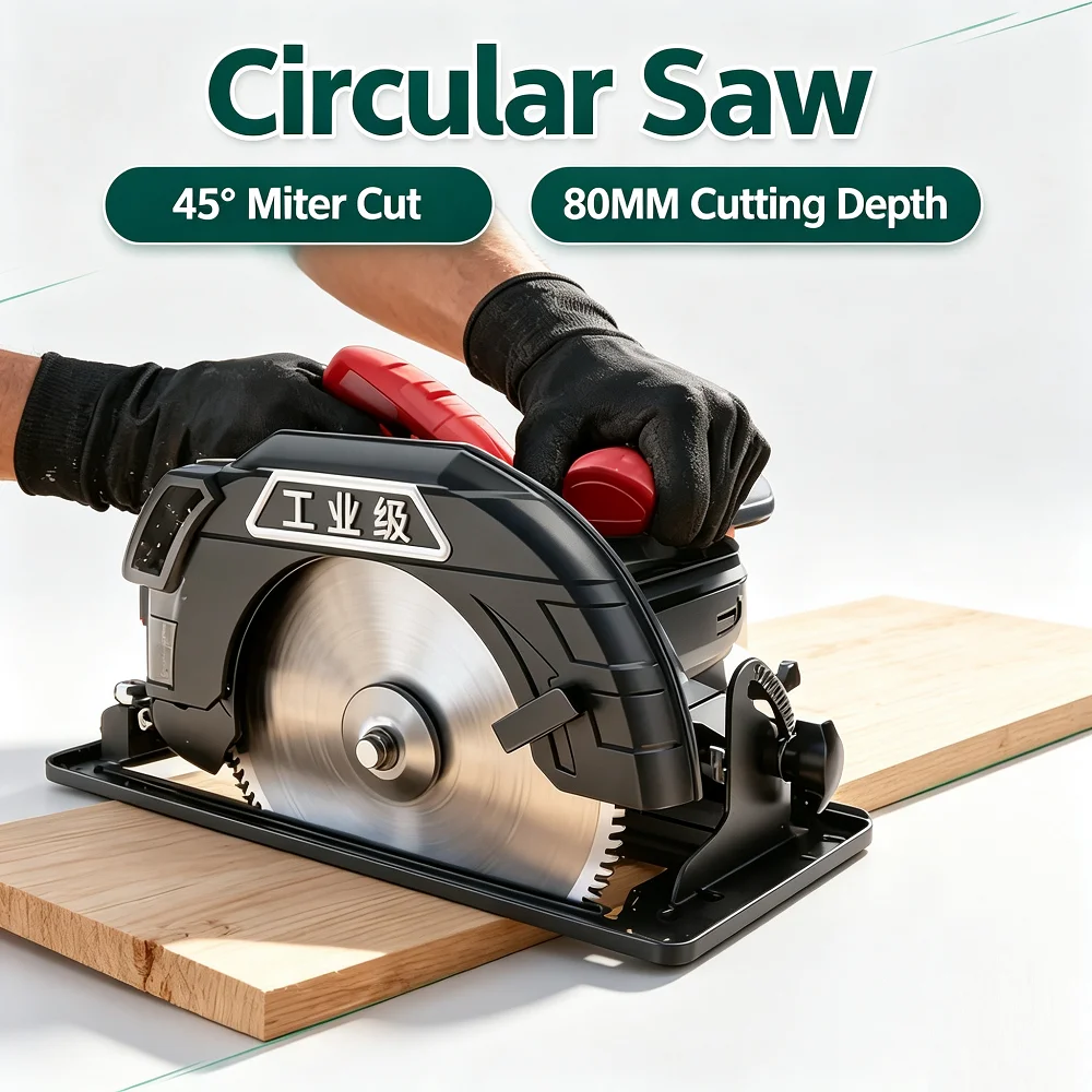 Electric High Power Circular Saw 4500R/Min Heavy Duty Table Saw for Wood Cutting Industrial Grade Portable Saw