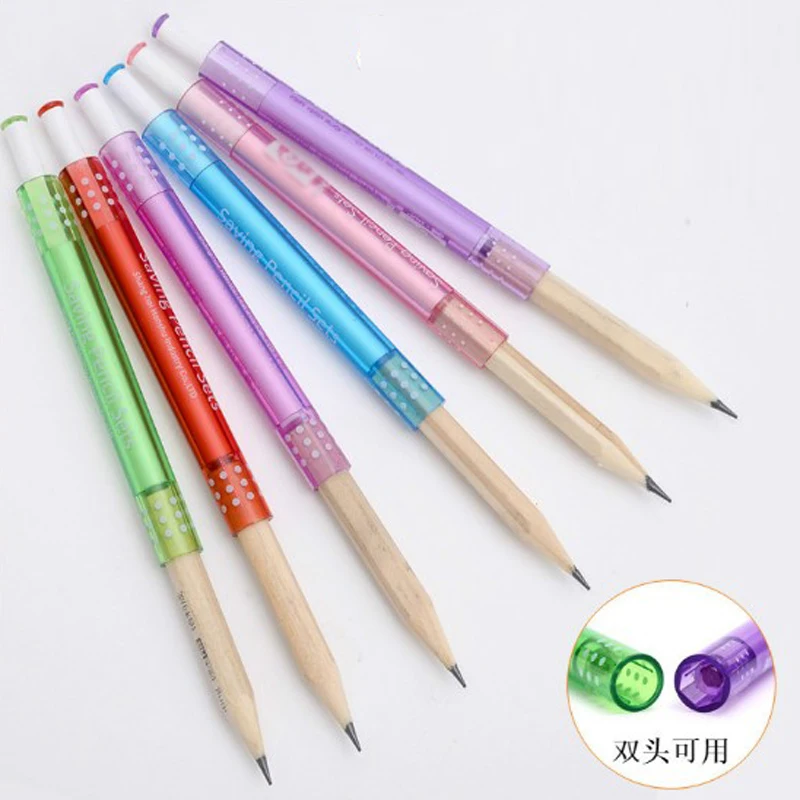 

6pcs Colorfuls Creative Pencils Extender Pencil Holder Pen Topper Extender School Supplies Extended Sketch Office Art Painting