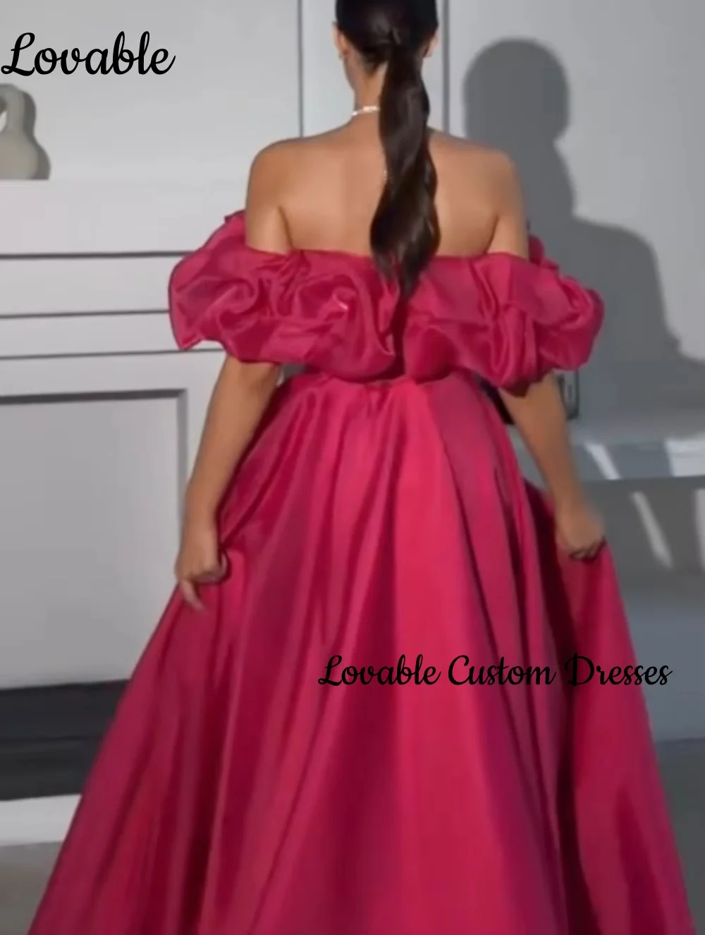 Personnaliser les robes de bal hors de l'épaule a-ligne robes de bal Occasion formelle remise des diplômes robes d'occasion formelles