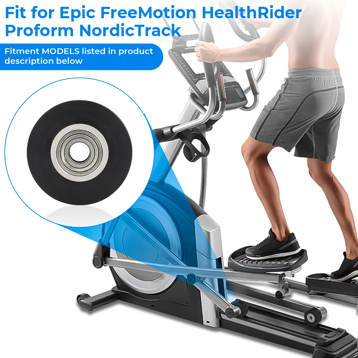 Rueda de rodillo OEM 340773, funciona con Epic FreeMotion HealthRider Proform para NordicTrack elíptica, nueva llegada