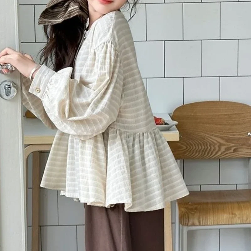 

Striped Shirt for Spring and Summer Internet Famous Spring Outfit Forest Shirt Fashionable Doll Shirt Trend