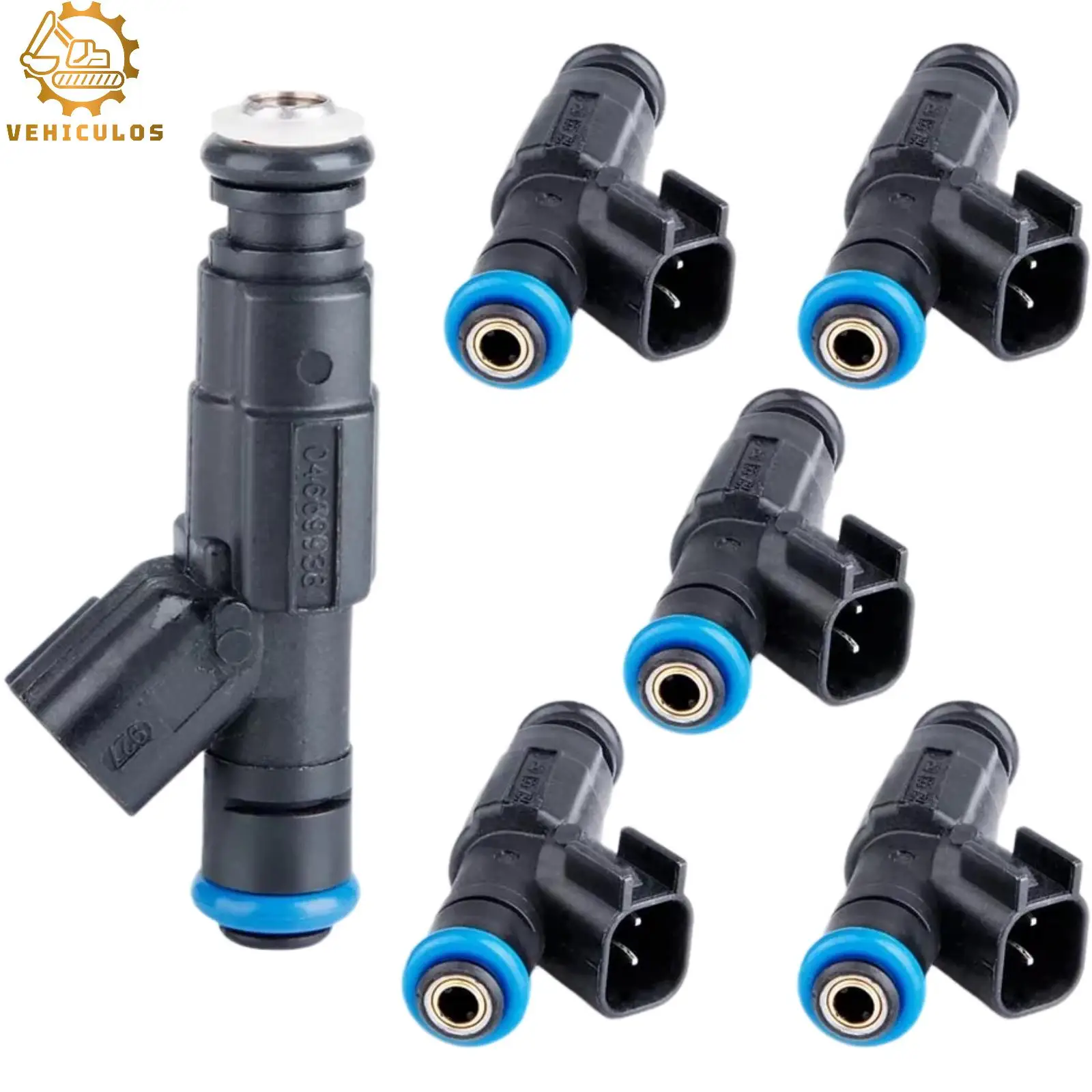 

0280155784 280155784 4667938 RL669938AB FJ570 FJ454 6PCS Fuel Injectors Upgrade 4-Hole For 1999-2004 Jeep Cherokee 4.0L L6