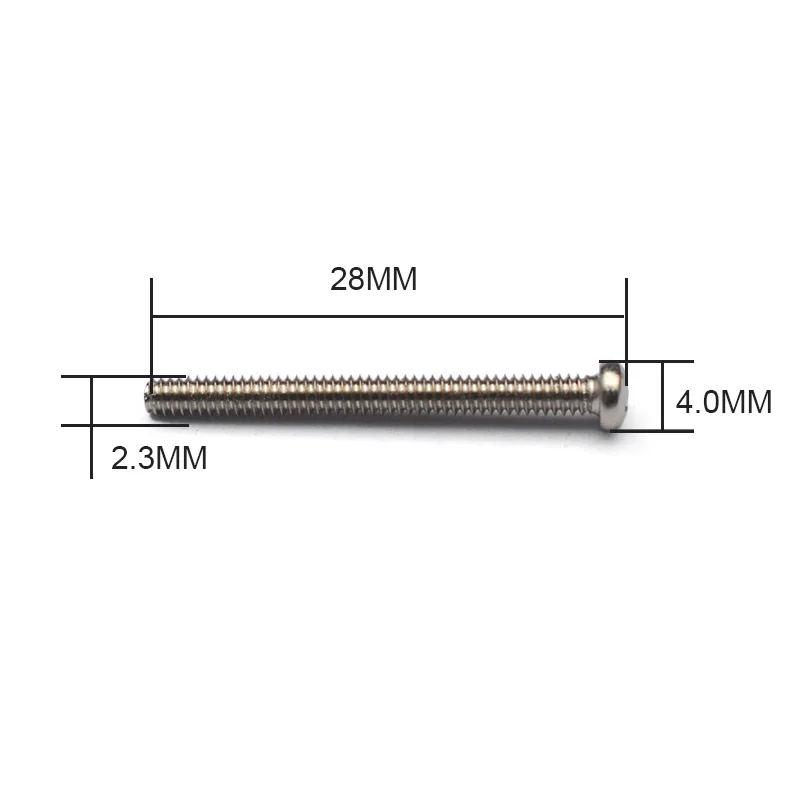 200Pcs US 3# Pickup Height Adjusting Screw 2.3x28mm for Electric Guitar Pickup installing Black/Gold/Chrome