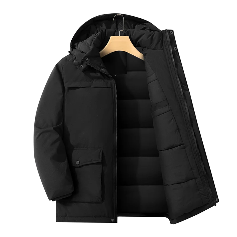 

Men's Winter Middle-Aged And Elderly Cotton Coat Business Casual Mid-Length Large Size Cotton Coat Warm Comfortable Outerwear