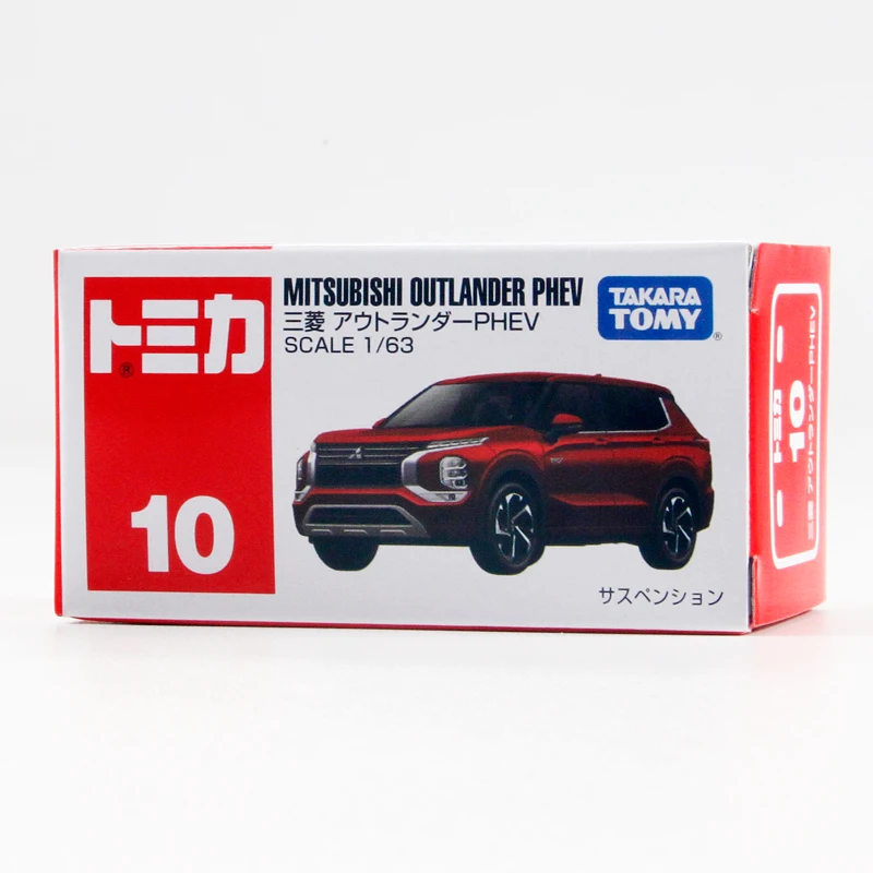 TAKARA TOMY-Alloy Simulation Car Model Toy para meninos, caixa vermelha e branca, Mitsubishi Outlander SUV, presente de férias para meninos, n ° 10