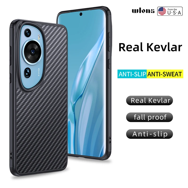 For Huawei P60 Art Case Magnetic Real Kevlar +TPU Slim Anti-Slip Genuine Aramid Fiber Cover for HUAWEI P60 Art