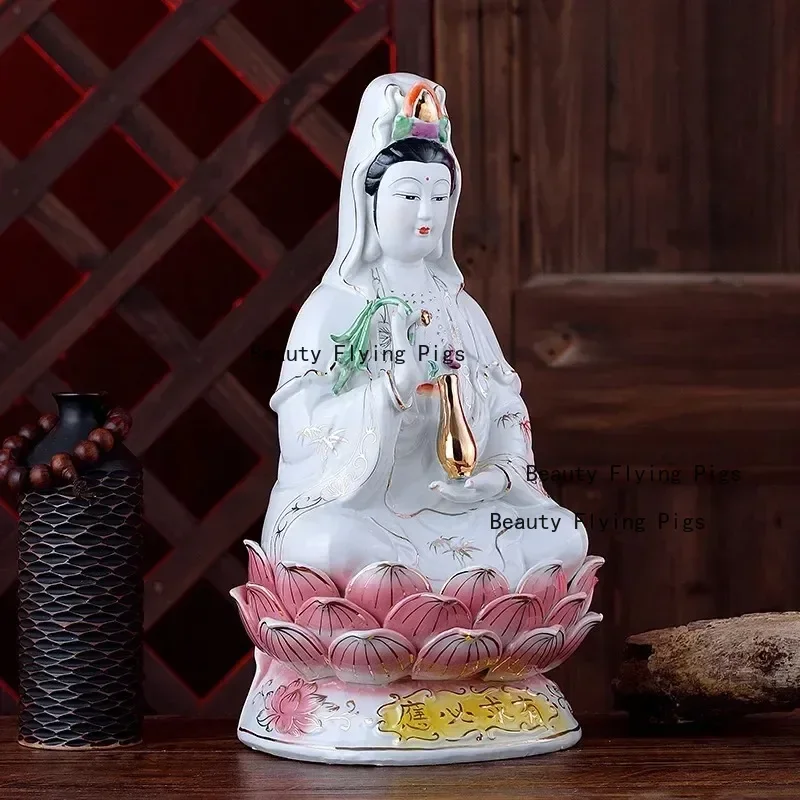 Ceramic Buddha ornaments temple Pray for peace Guanyin Buddha Statue Craft figurine  decoracion