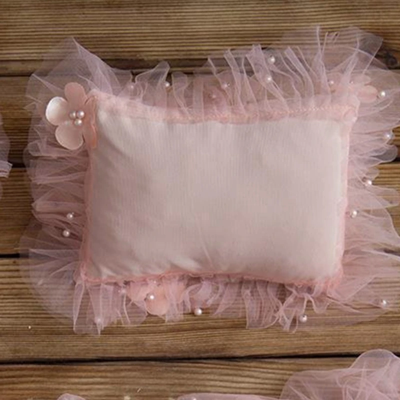 Photography Props For Newborn Boys Girls Baby Photo Shoot Props Outfits Pillow Lace-hat Pearl-gauze Lightweight Photo Props