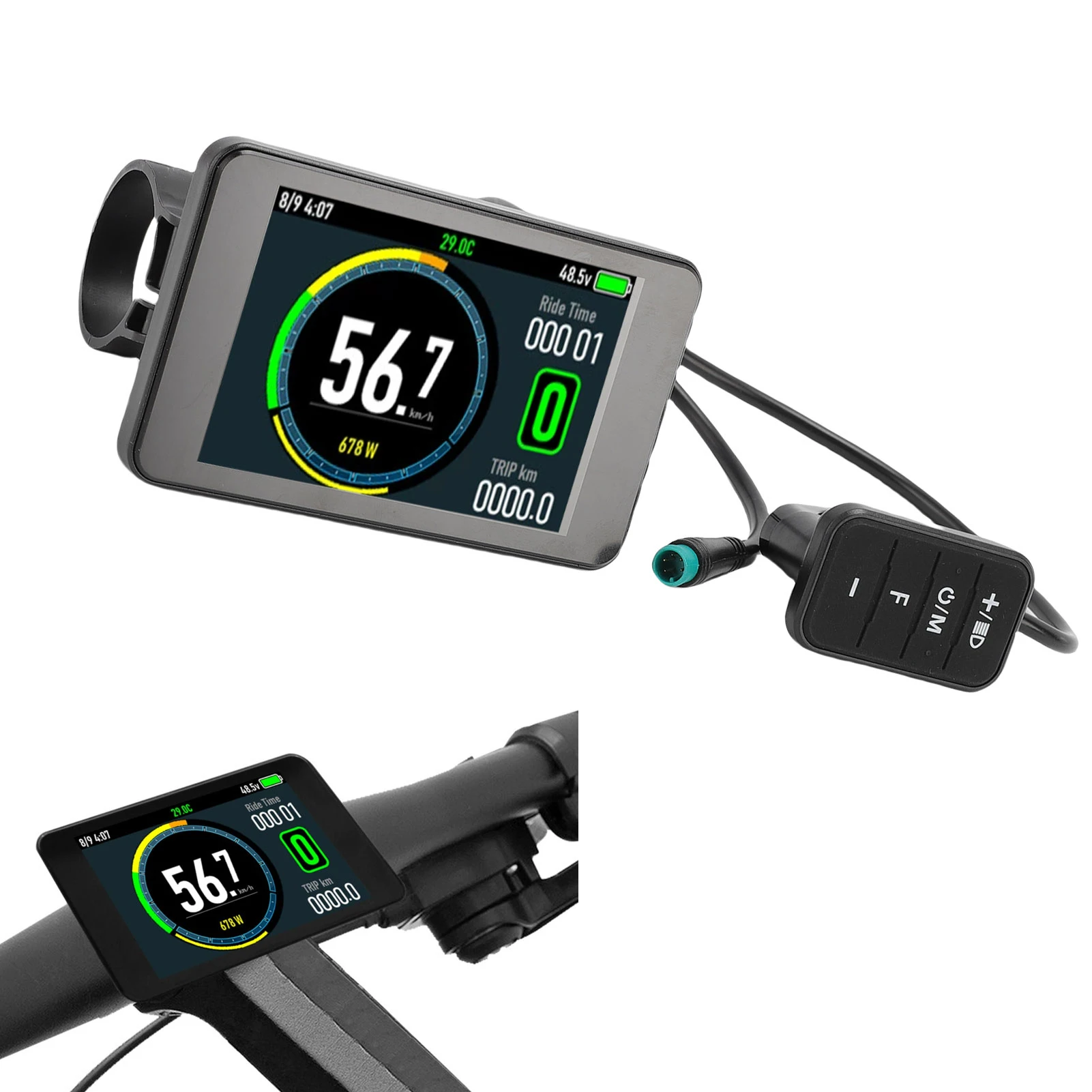 

Electric Bike Display ABS LCD Lightweight Color Water Proof Connector Clear Electric Bike Display Screen for 22.2mm Handlebar