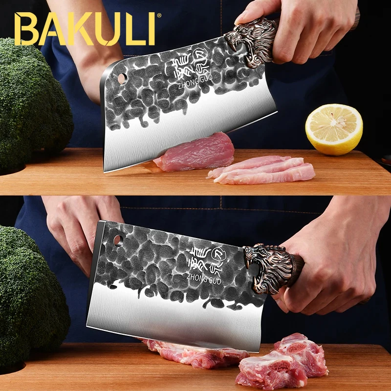 BAKULI Forged knife! A more artistic knife design! High hardness household kitchen knife!