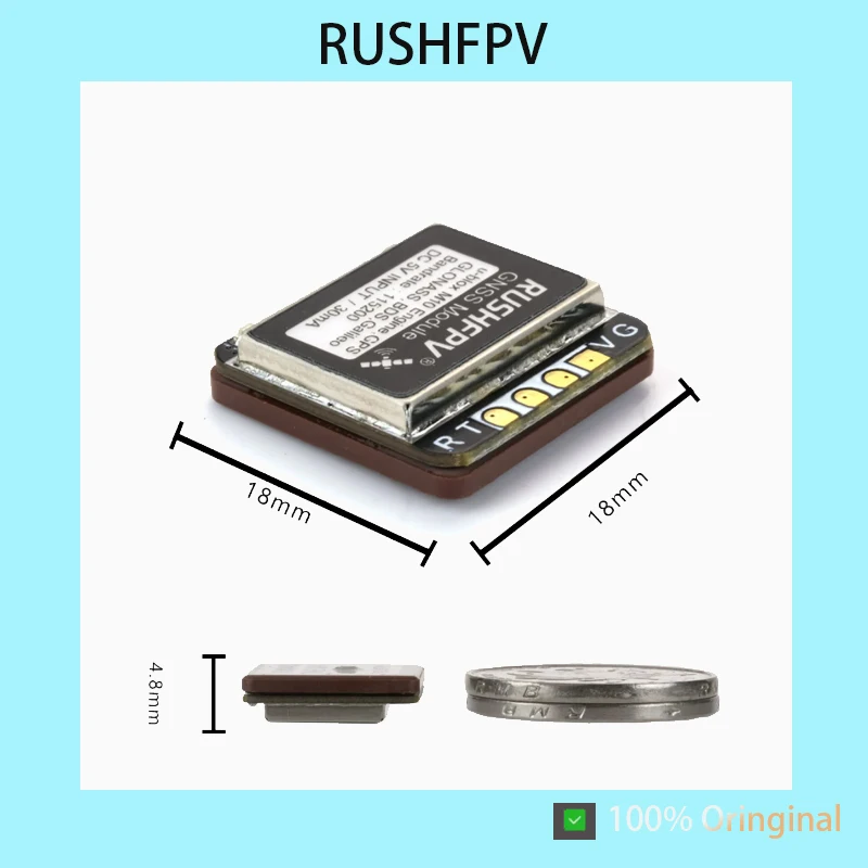RUSHFPV GNSS MINI Navigation Unit GPS Dual Protocol Built-in Ceramic Antenna Auto Return Rescue Module for FPV Racing Drone Fixe
