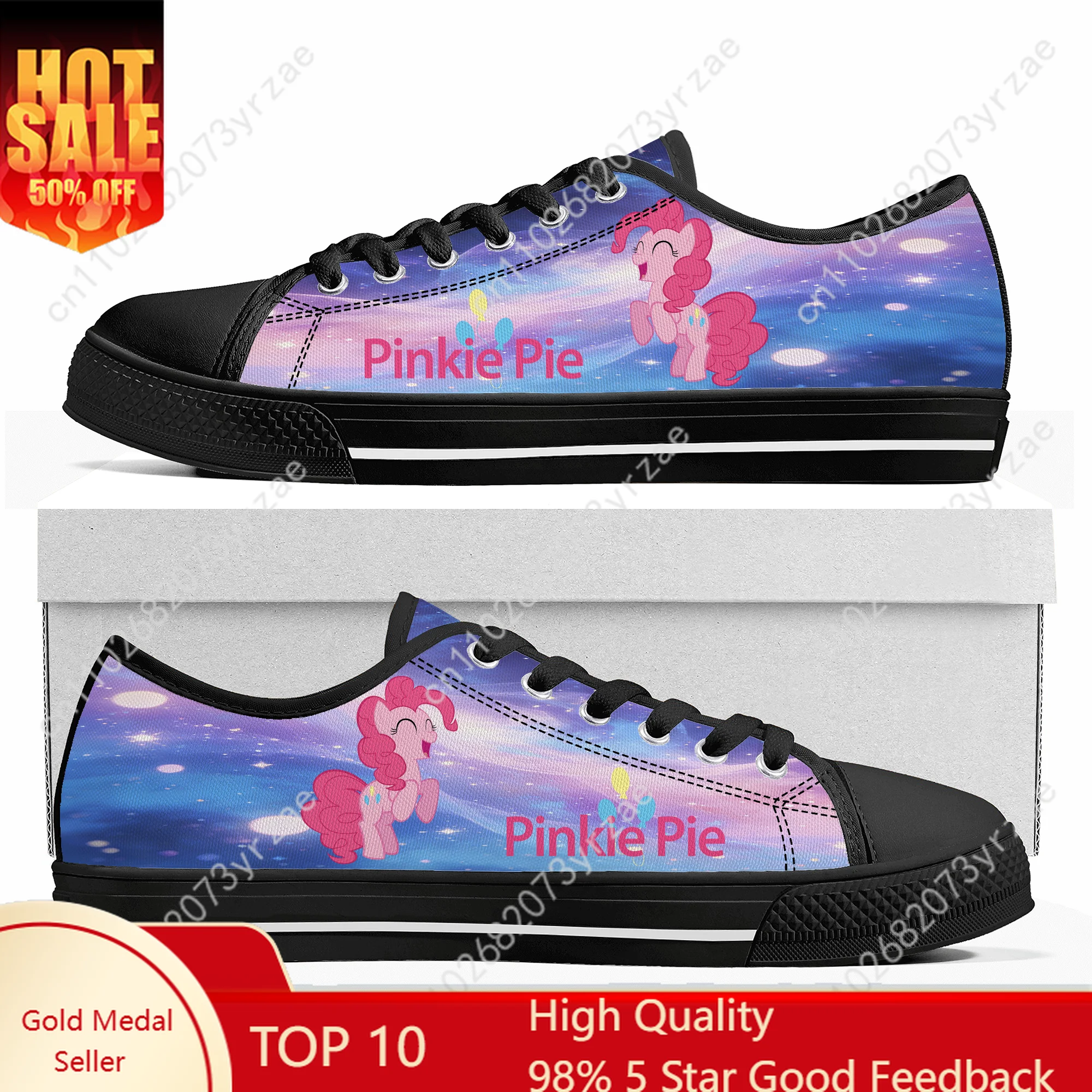 

Pinkie Pie High Low Top Shoes Man Woman Sneakers My Little Pony Friendship Is Magic Fashion Casual Shoe Custom Footwear