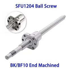 SFU1204 Ball Screw 1204 Linear Motion 300 500 550mm C7 Roller Ballscrew With Single Ball Nut For CNC Parts BK/BF10 End machined