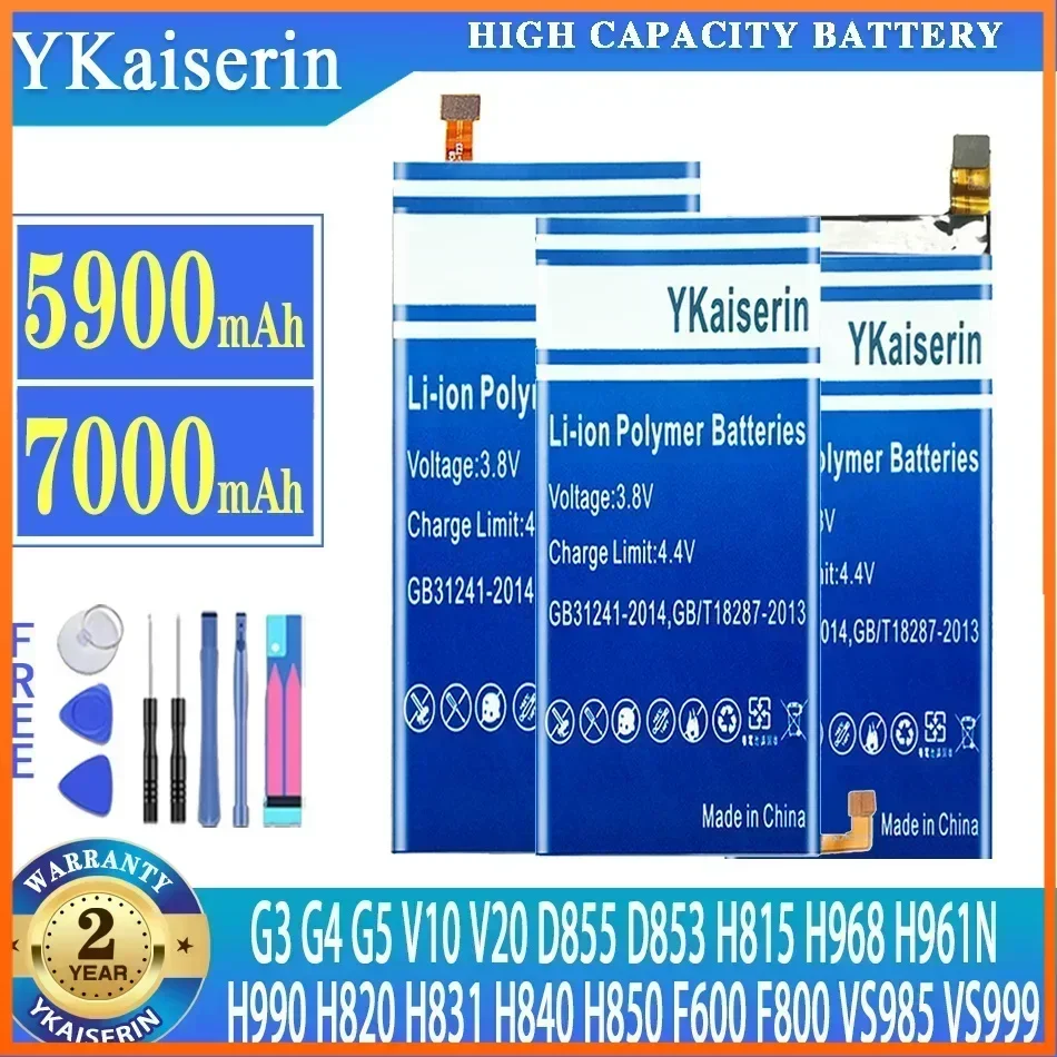 

YKaiserin Battery For LG G3 G4 G5 V10 V20 D855 D853 VS985 H815 H810 VS999 H968 H961N F600 H990 F800 H820 H830 H831 H840 H850
