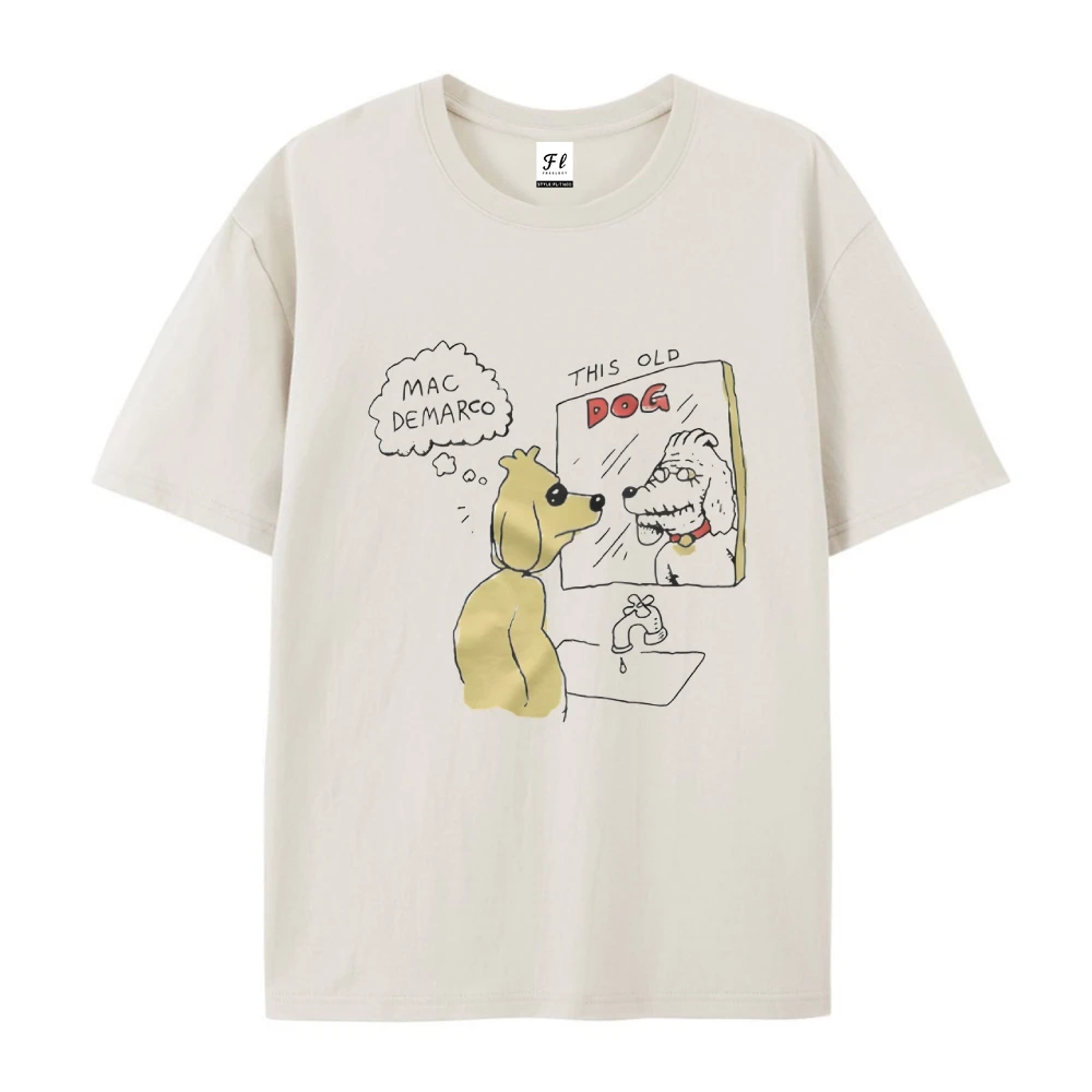 Divertente maglietta con grafica per cani Catoon, ampia e comoda, maniche corte, top, uomo, donna, streetwear, colore comfort alla moda
