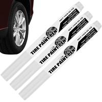 Tire Paint Pen 3X White Tire Marker Pens Marking Pens Oil Based Marker Pen Quick Dry Permanent Markers For Tire Rubber Wood